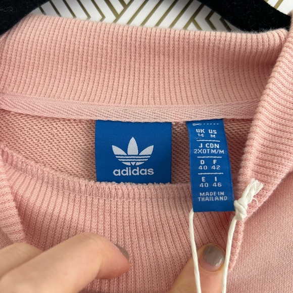 Womens Adidas Pink Crew Neck Casual Sweater Dress - Picture 3 of 4